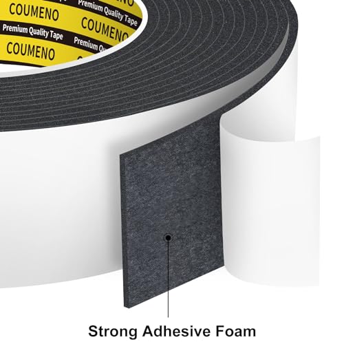 Black Foam Tape Weather Stripping Sealing Sponge (9.84 Foot)