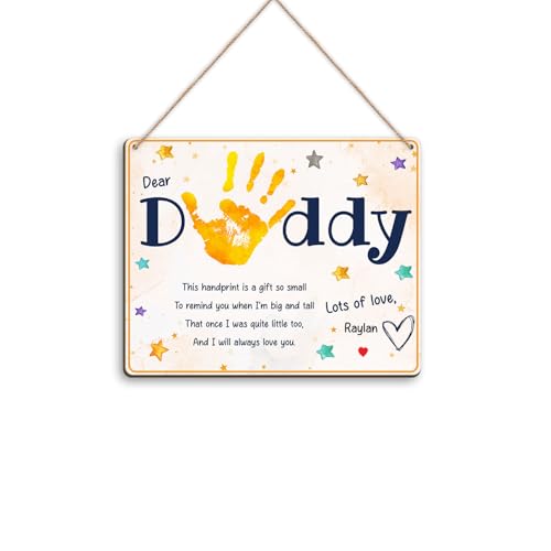 Dear Daddy Poem DIY Baby Handprint Art Craft Plaque Gift for Dad