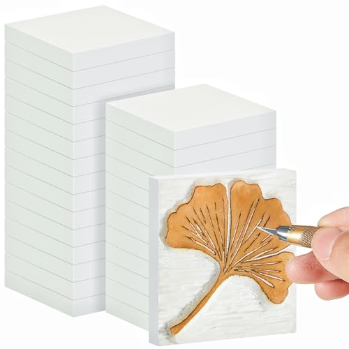 24 Pcs 2" x 2" Rubber Carving Block Printmaking Stamp (24 Count)