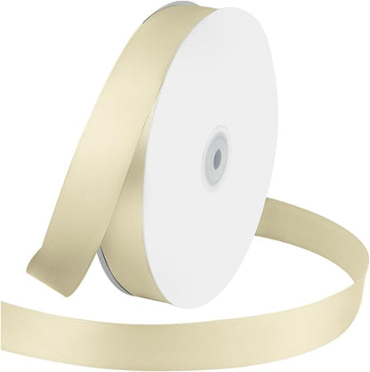 1 Inches x 100 Yards Polyester Satin Ribbon, Solid Color Ivory Satin Ribbon for Crafts, Gift Wrapping, Hair Bows, Wedding Party Decoration, Bow Making & Other Projects (Ivory) - Crafty Corner