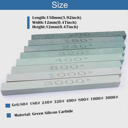 8 pcs Rectangular Shaped Sharpening Stone Sticks Set (8 Count)