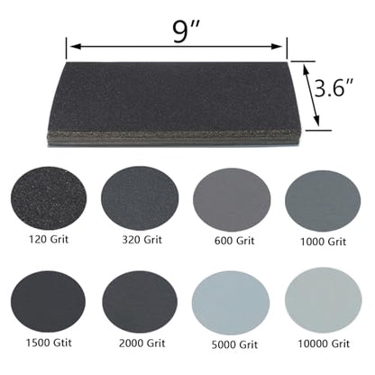 60Pcs of 9x3.6 Inch 8 Grit Mixed Packing Wet and Dry Sandpaper (60 Count)