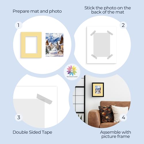 Mat Board Center 25 Pack 8x10 Picture Mat for 5x7 Photo Mixed Color