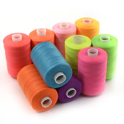 Sewing Thread 10 Color Sewing Industrial Purpose 1000 Yards Per Spool 40S (30000 Foot)