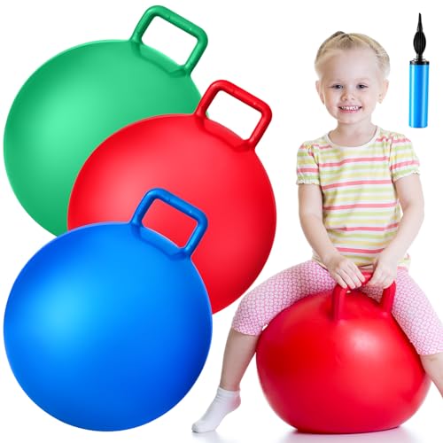3 Pcs 18 Inch Bouncing Ball with Handle (3 Count)