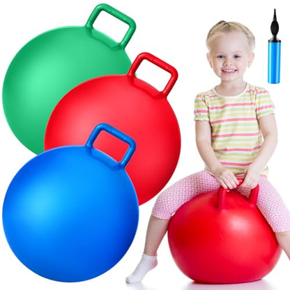 3 Pcs 18 Inch Bouncing Ball with Handle (3 Count)