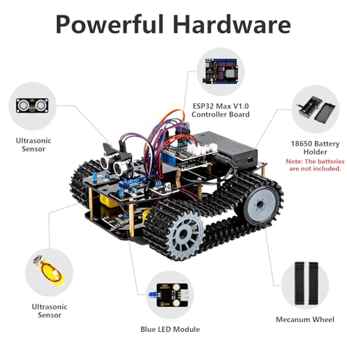Smart Robot Tank Car Kit with ESP32 for Arduino Robotics for Kids Ages 8