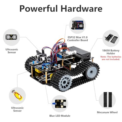 Smart Robot Tank Car Kit with ESP32 for Arduino Robotics for Kids Ages 8