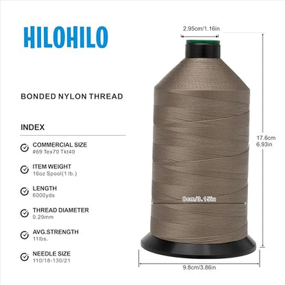 Extra Strong Bonded Nylon Thread #69 Tex70 (18000 Foot)