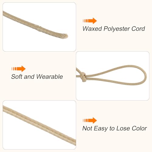 Waxed Cord 3mm Waxed Polyester Cord 44 Yard Wax String for Bracelet Making