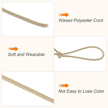 Waxed Cord 2mm Waxed Polyester Cord 98 Yard Wax String for Bracelet Making