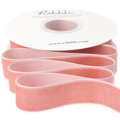 Rose Gold Velvet Ribbon 1 Inches Continuous10 Yard Spool Dusty Pink Christmas Ribbon for Gift Wrapping Crafts Home Decor