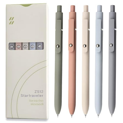 Gel Pens 5 Pcs 0.5mm Black Ink Pens Fine Point Smooth Writing Pens (5 Count)