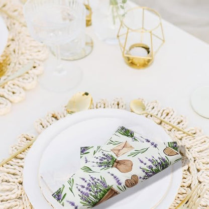 Paper Napkins 80 Pack 2 Ply Floral Beverage Luncheon Dinner Paper Napkins Flower Print Disposable Napkins for Wedding Anniversary Celebrations (80 Count)