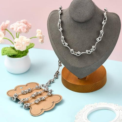 3.28 Feet(1m) 304 Stainless Steel Round Link Chains Stainless Steel Chain Link for Jewelry Making DIY Accessories - 29x18mm and 10.7x2.8mm