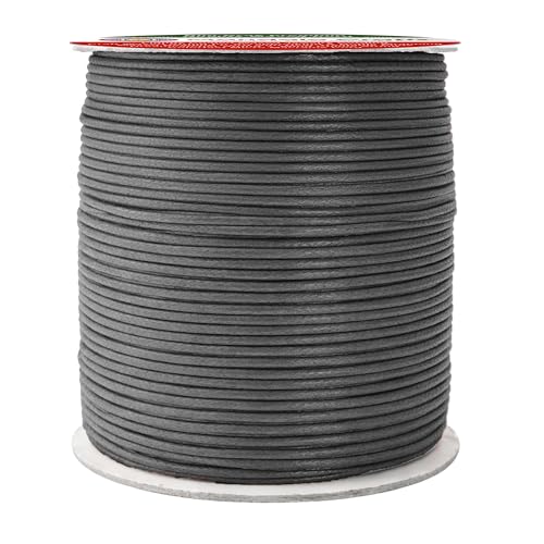 2mm Dim Gray Waxed Cord