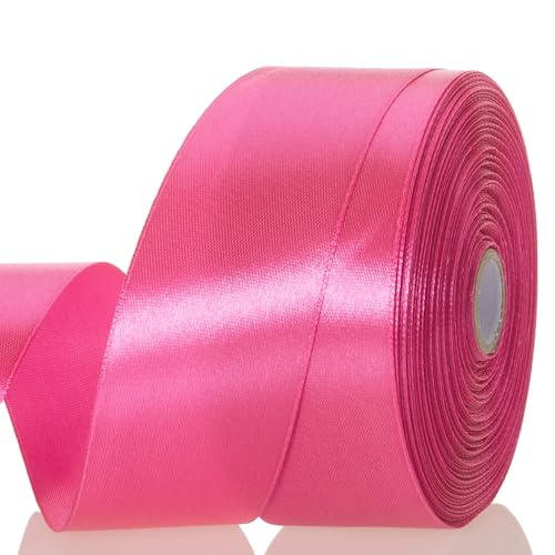 1 1 2 Inch Rose Red Solid Satin Ribbon for Gift Wrapping