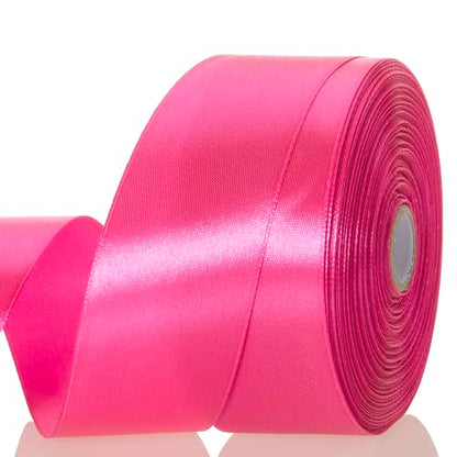 1 1 2 Inch Rose Red Solid Satin Ribbon for Gift Wrapping