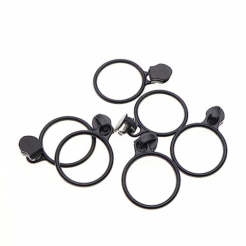 5 Black Nylon Coil Zippers by The Yards Bulk 10 Yards with 25pcs Black Ring Pull Sliders for DIY Tailor Sewing Craft