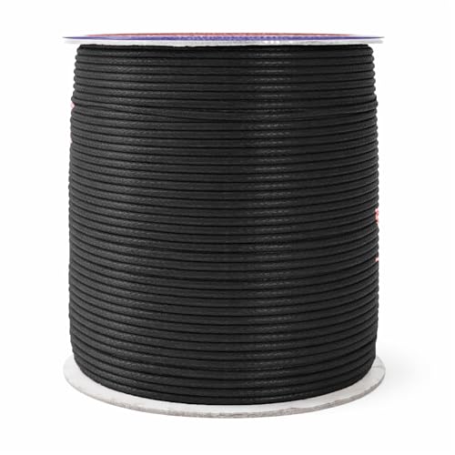 1.5mm Black Waxed Cord (327 Foot)