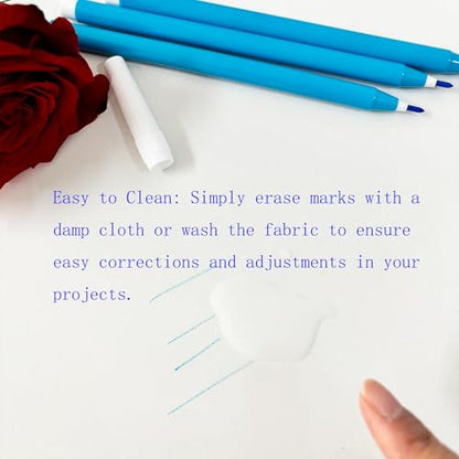10 PCS Blue Washable Fabric Markers for Sewing (10 Count)