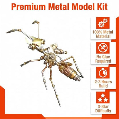 Steampunk Ant 3D Metal Puzzle Model Mechanical Kits 150+ Parts 2 (100 Count)