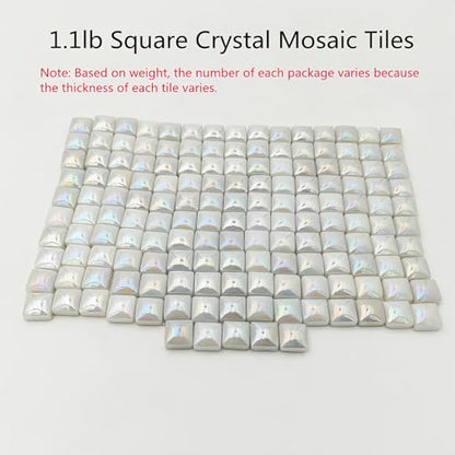 1.1lb Crystal Glass Mosaic Tiles for Crafts (150 Count)