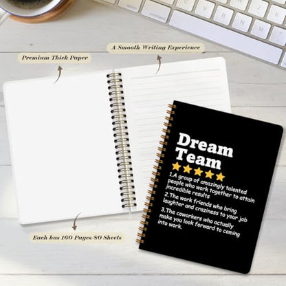 Dream Team Definition 160 Blank Pages Hardcover Spiral Notebook