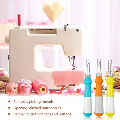 5 Pieces Seam Ripper for Sewing Ergonomic Seam Ripper Colorful Large Thread Remover Stitch Tool Handy Thread Picker for Sewing Crafting Embroidery Removal Tool (5 Count)