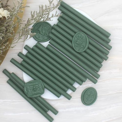Olive Green Wax Seal Sticks 20pcs (20 Count)