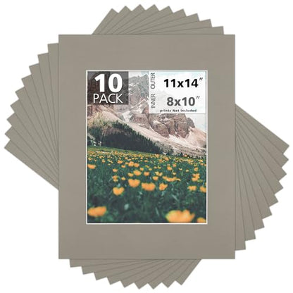 Mat Board Center 10 Pack 11x14 Photo Mats for 8x10 Picture (10 Count)
