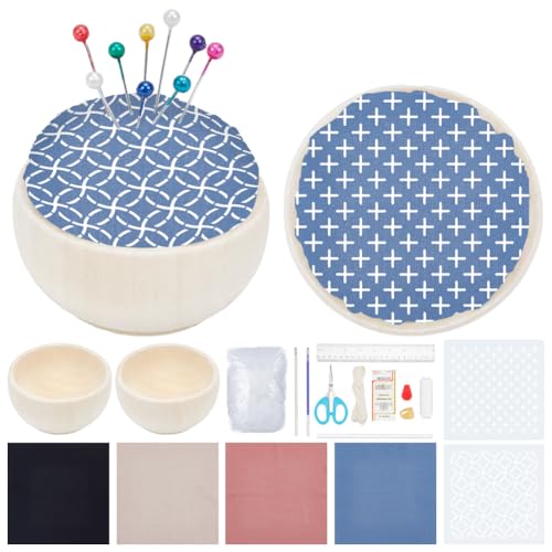 4 Set Sashiko Pin Cushion Bowls Making Kits (4 Count)