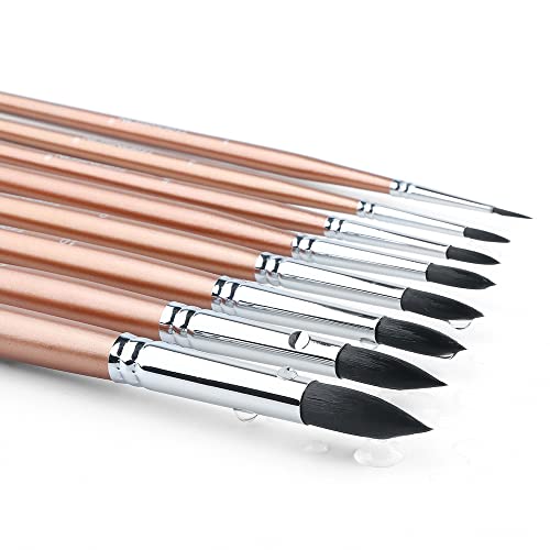 8pcs Round Watercolor Paint Brush Set Goat Hair for Watercolors