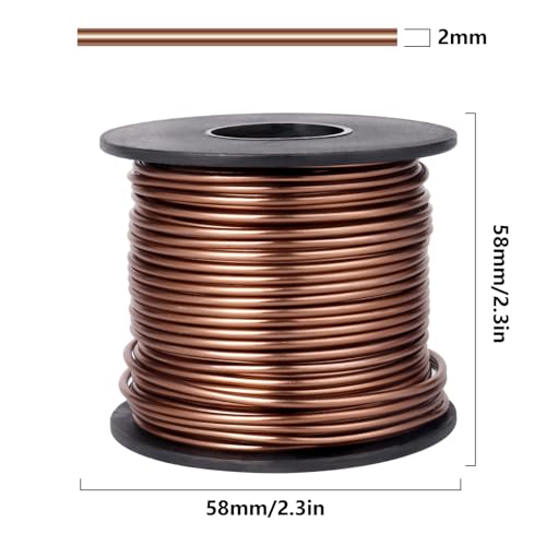 95FT 14 Gauge Bendable Brown Aluminum Craft Wire for Jewelry Making Craft (95 Foot)