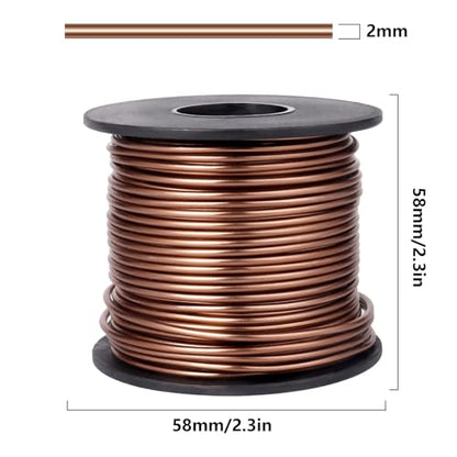 95FT 14 Gauge Bendable Brown Aluminum Craft Wire for Jewelry Making Craft (95 Foot)