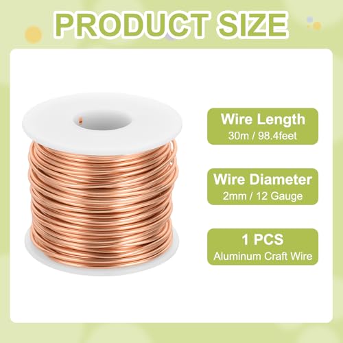12 Gauge Anodized Aluminum Craft Wire Bendable Bonsai Training Wire 98 Feet 2mm for Sculpting Crafts Wreath Floral Beading Jewelry Making