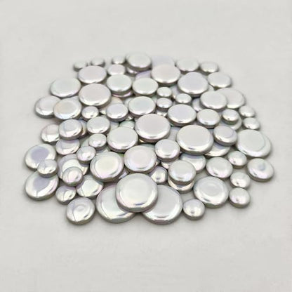 200g Iridescent Round Mosaic Tiles for Crafts Bulk (90 Count)