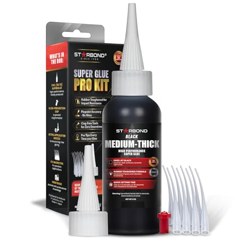 Black Medium Thick CA Glue Pro Kit (2 Fl Oz)