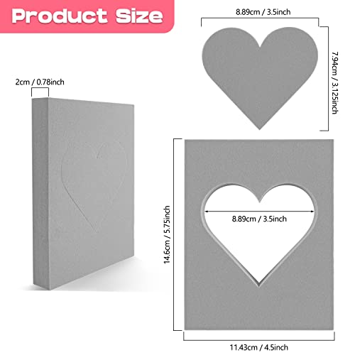 15 Pcs Large Stamping Foam Grey Moldable Heart Foam Stamps Plastic Dry Foam Stamp Pad Cut and Dry Foam Stamping Foam Block for Sculpture