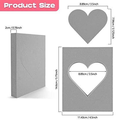15 Pcs Large Stamping Foam Grey Moldable Heart Foam Stamps Plastic Dry Foam Stamp Pad Cut and Dry Foam Stamping Foam Block for Sculpture
