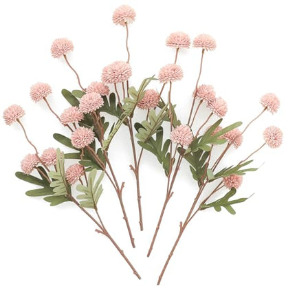 5pcs Shabby Blush Faux Silk Mums Artificial Flowers (25 Count)