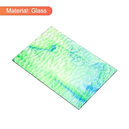 2 Pcs Stained Glass Sheet Mosaic Tile 7.9 Inch x 5.9 Inch Bright Blue Stained Glass Sheets for Crafts DIY Art Project