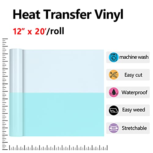 HTV Iron on Vinyl 12Inch by 20ft Roll HTV Heat Transfer for T (16 Ounce)