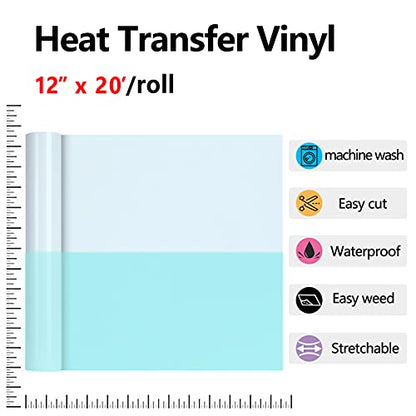 HTV Iron on Vinyl 12Inch by 20ft Roll HTV Heat Transfer for T (16 Ounce)