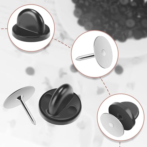 40 Pairs Rubber Blank Pin Backs Butterfly Clutch Backings Holder