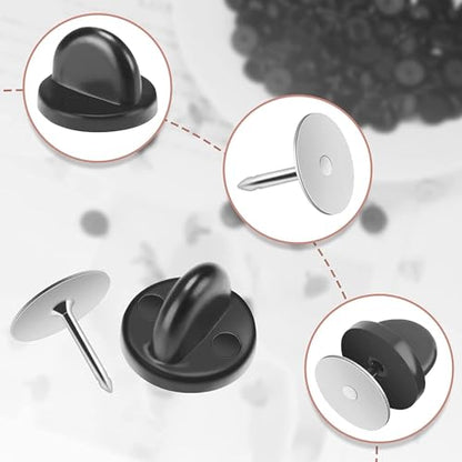 40 Pairs Rubber Blank Pin Backs Butterfly Clutch Backings Holder