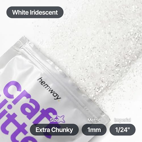 Craft Glitter White Iridescent 100g Extra Chunky Glitter (3.5 Ounce)