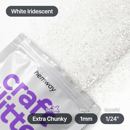 Craft Glitter White Iridescent 100g Extra Chunky Glitter (3.5 Ounce)