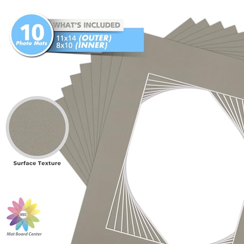 Mat Board Center 10 Pack 11x14 Photo Mats for 8x10 Picture (10 Count)