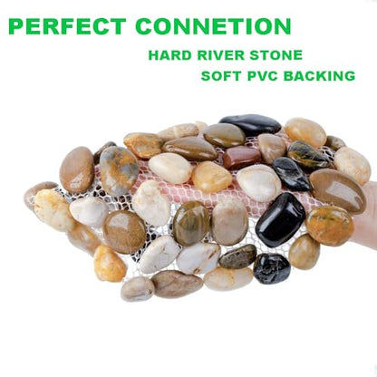 Garden Stepping Stones Outdoor Round River Stone Decorative Nature River Rocks for Landscaping Outside Walkway Patio Yard Garden Pathway